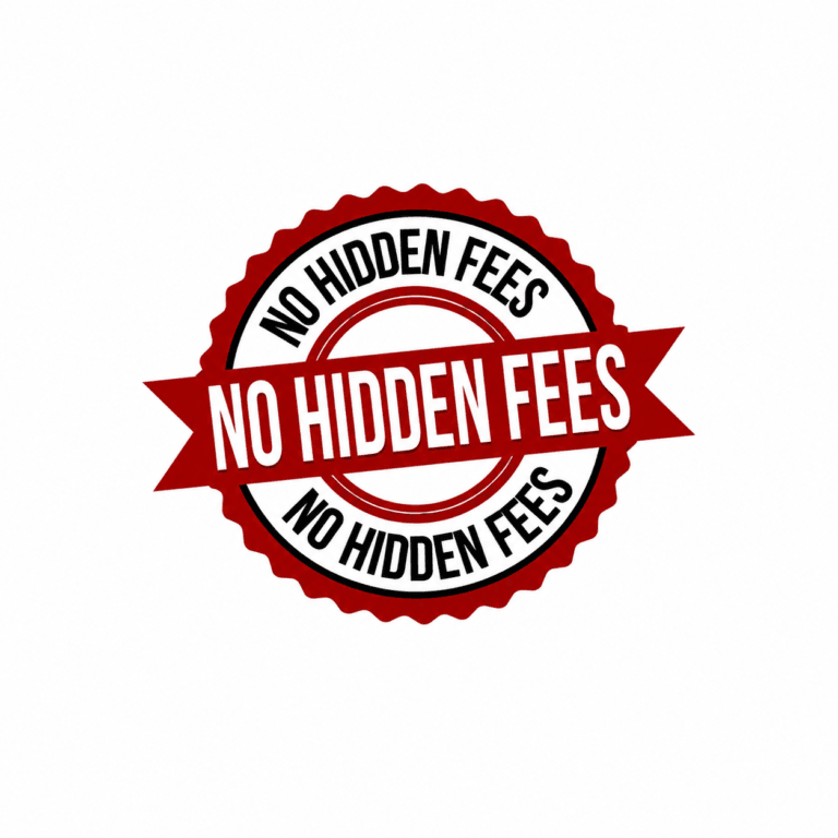 no hiden fee badge